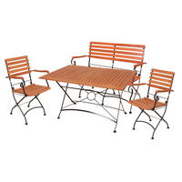 GARTEN-SITZGRUPPE Bjorn Mit Armlehne Gartenmöbel-Set - Schwarz, Holz - DELUKE