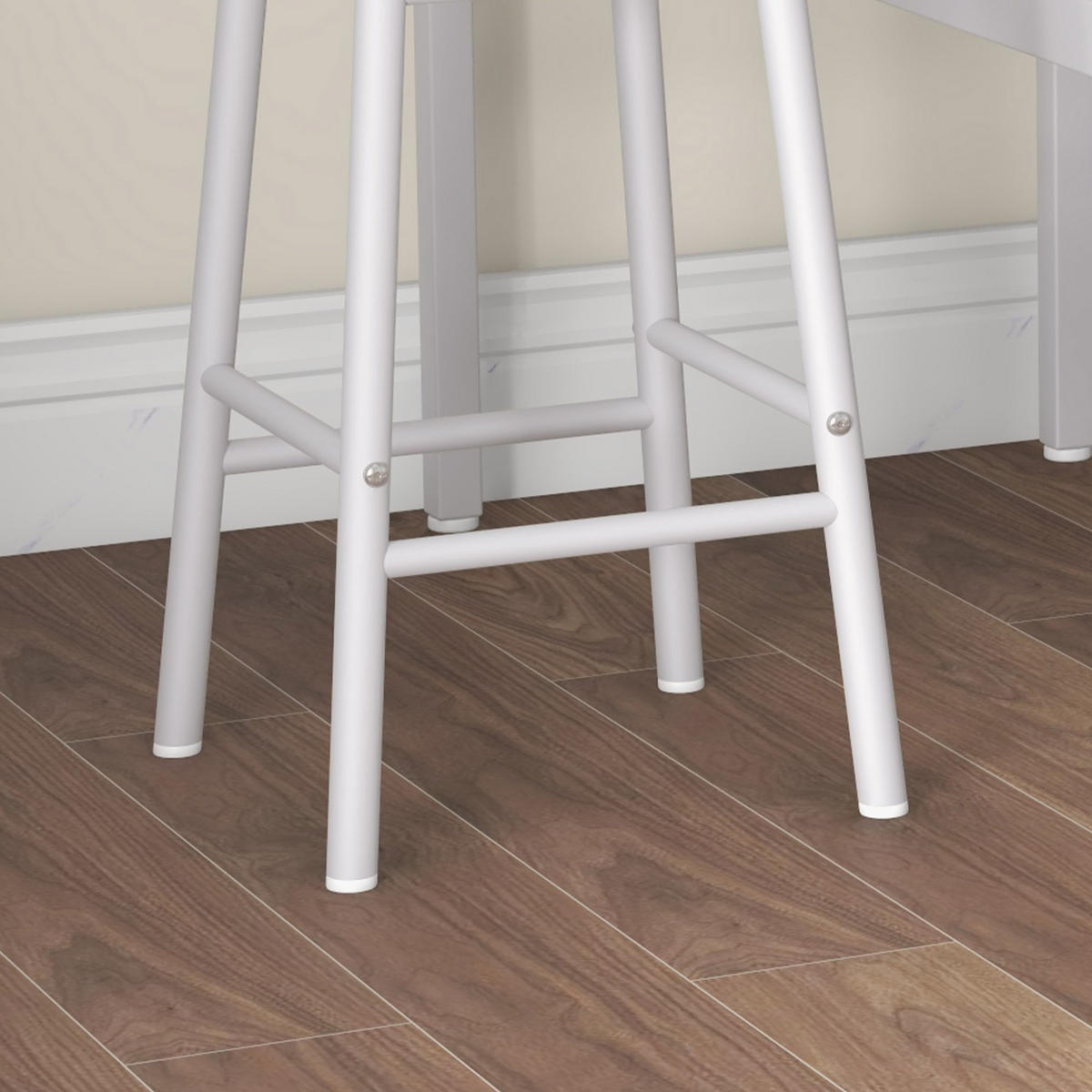 BARTISCH-SET DE-14727 2 Hocker mit Fußstütze Holzoptik/Weiß - Eichefarben, Holzwerkstoff (105/40/90cm) - ComfortXL