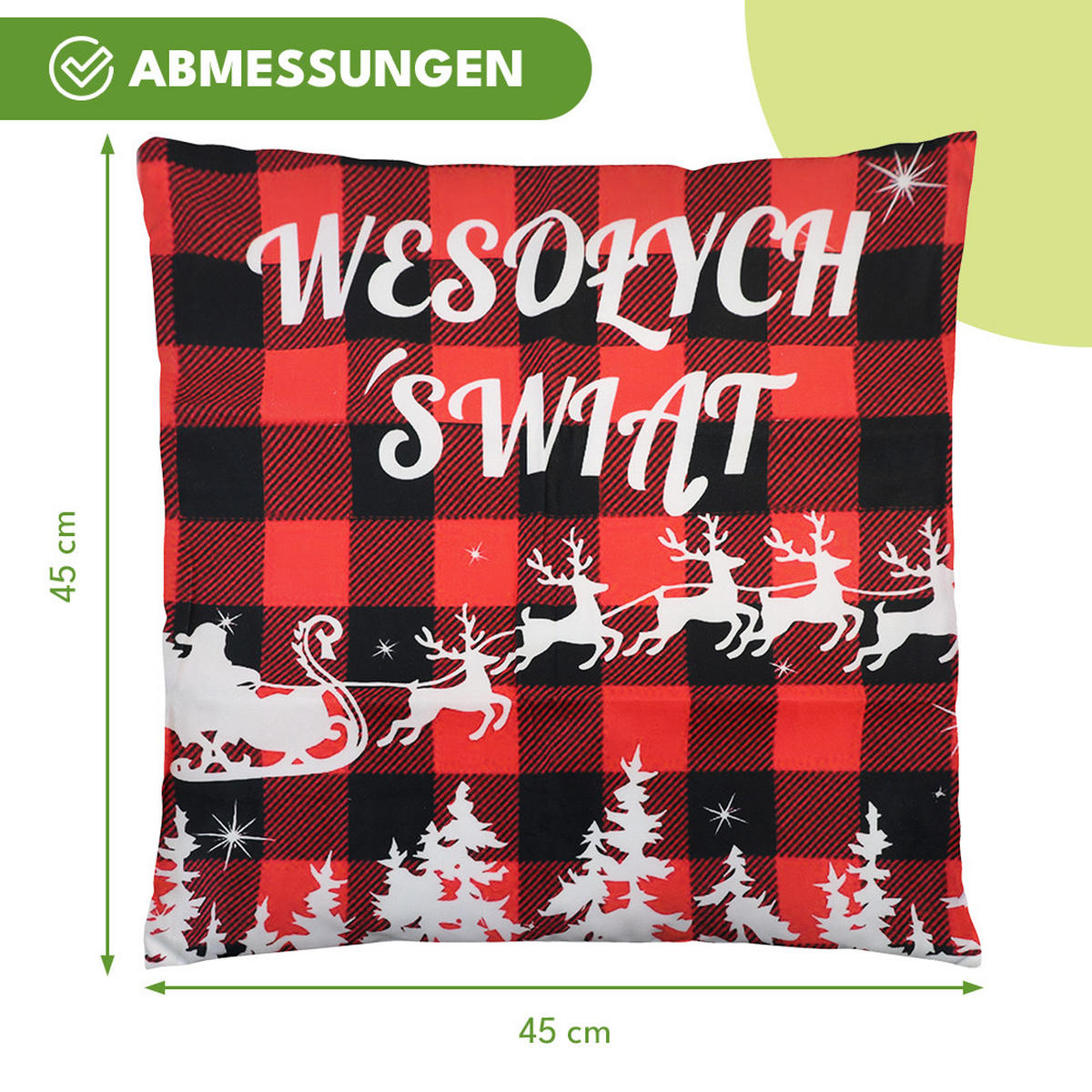 KISSENBEZUG Weihnachts Dekokissenbezug 45x45cm - Hellrot, Textil (45/45cm) - KRUMAD