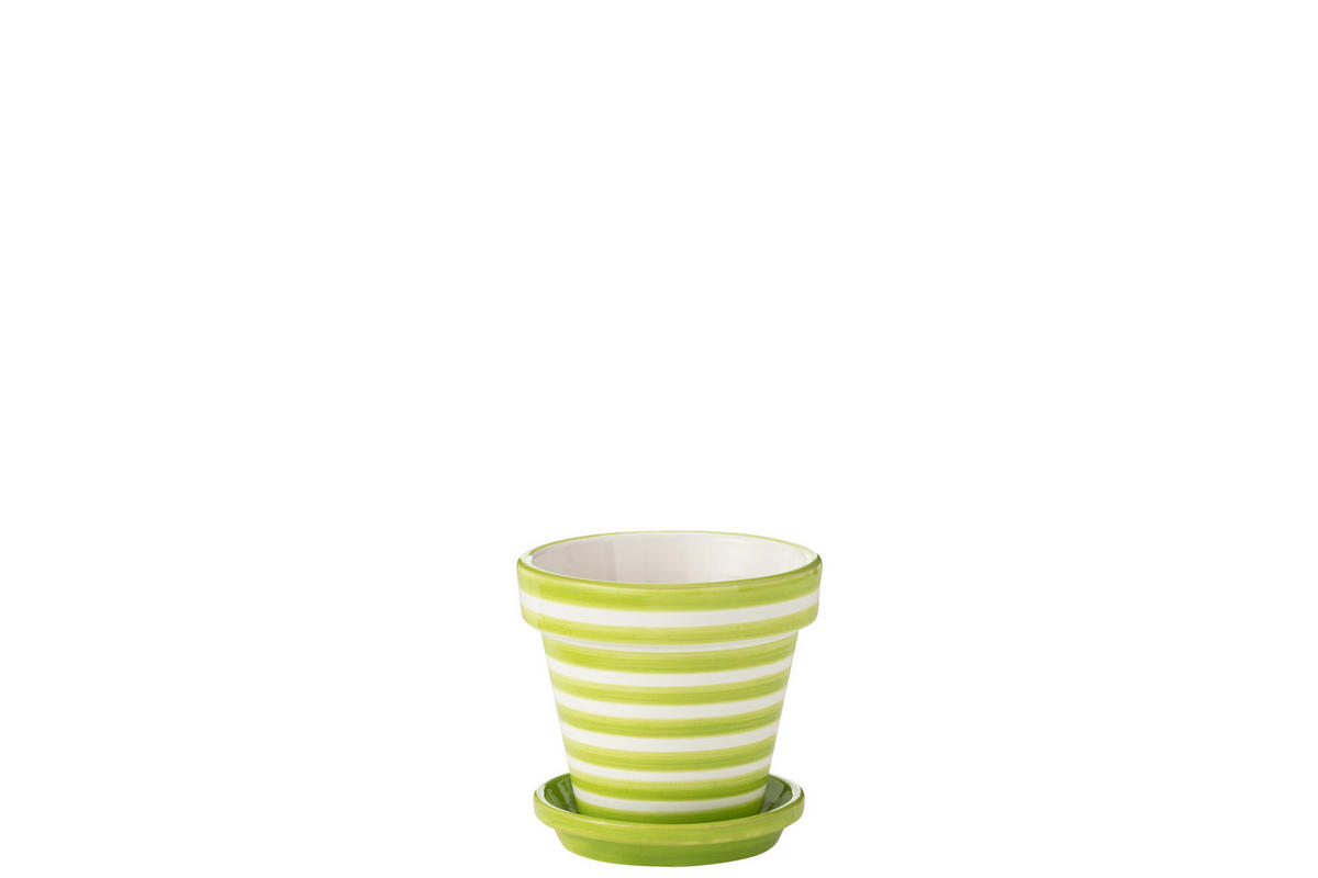 BLUMENTOPF GRANADA STRIPES - Töpferei - Gelb - S - Ø 21 cm - Multicolor, Keramik (21/19cm) - J-Line