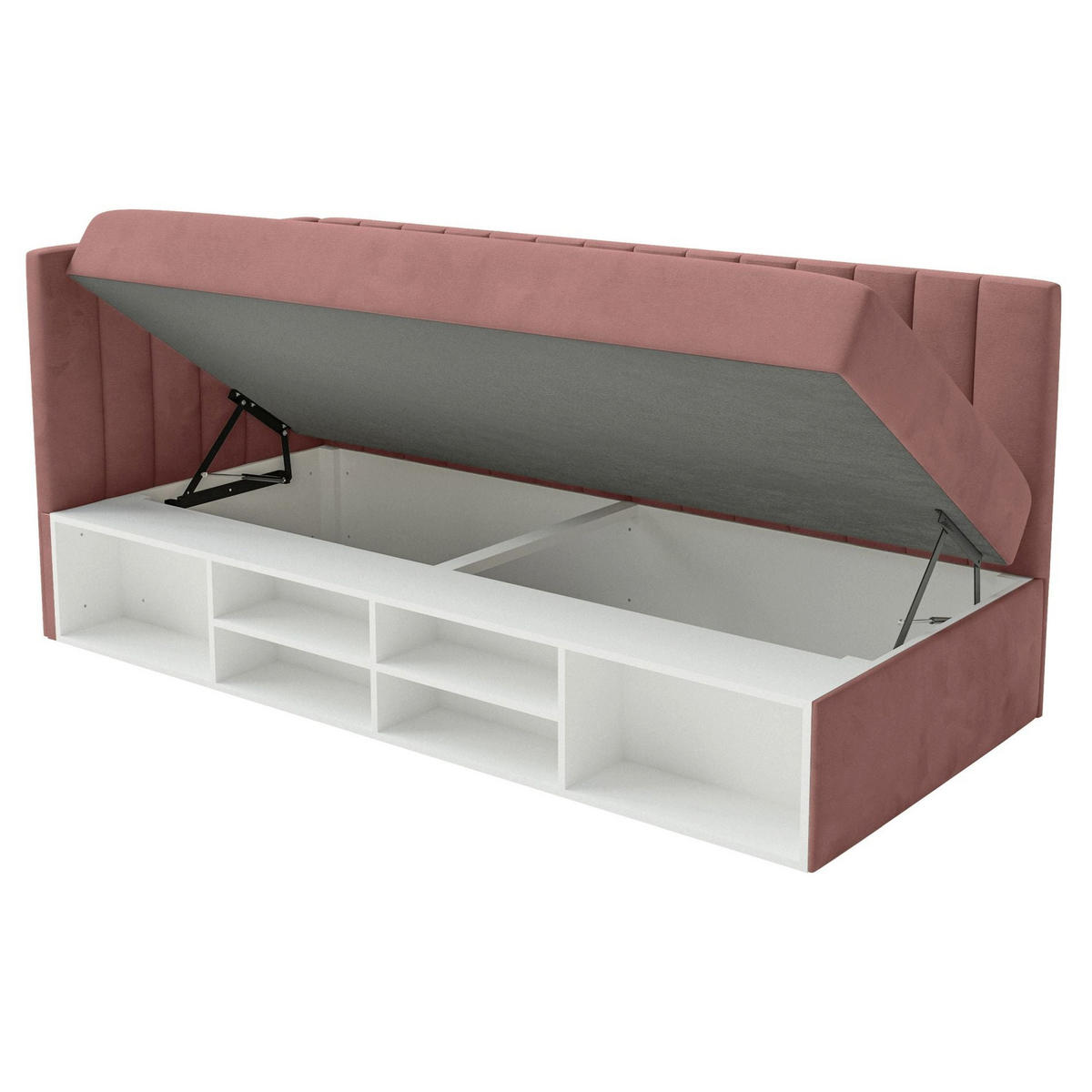 JUGENDBETT Ventrio Rosa Easy-Clean-Samtbezug 90x200 cm - Pink, Kunststoff/Textil (90/200cm) - Selsey