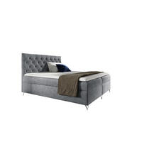 BOXBETT Ambre In überlänge - Grau, Holzwerkstoff/Textil (140/220cm) - Fun Möbel