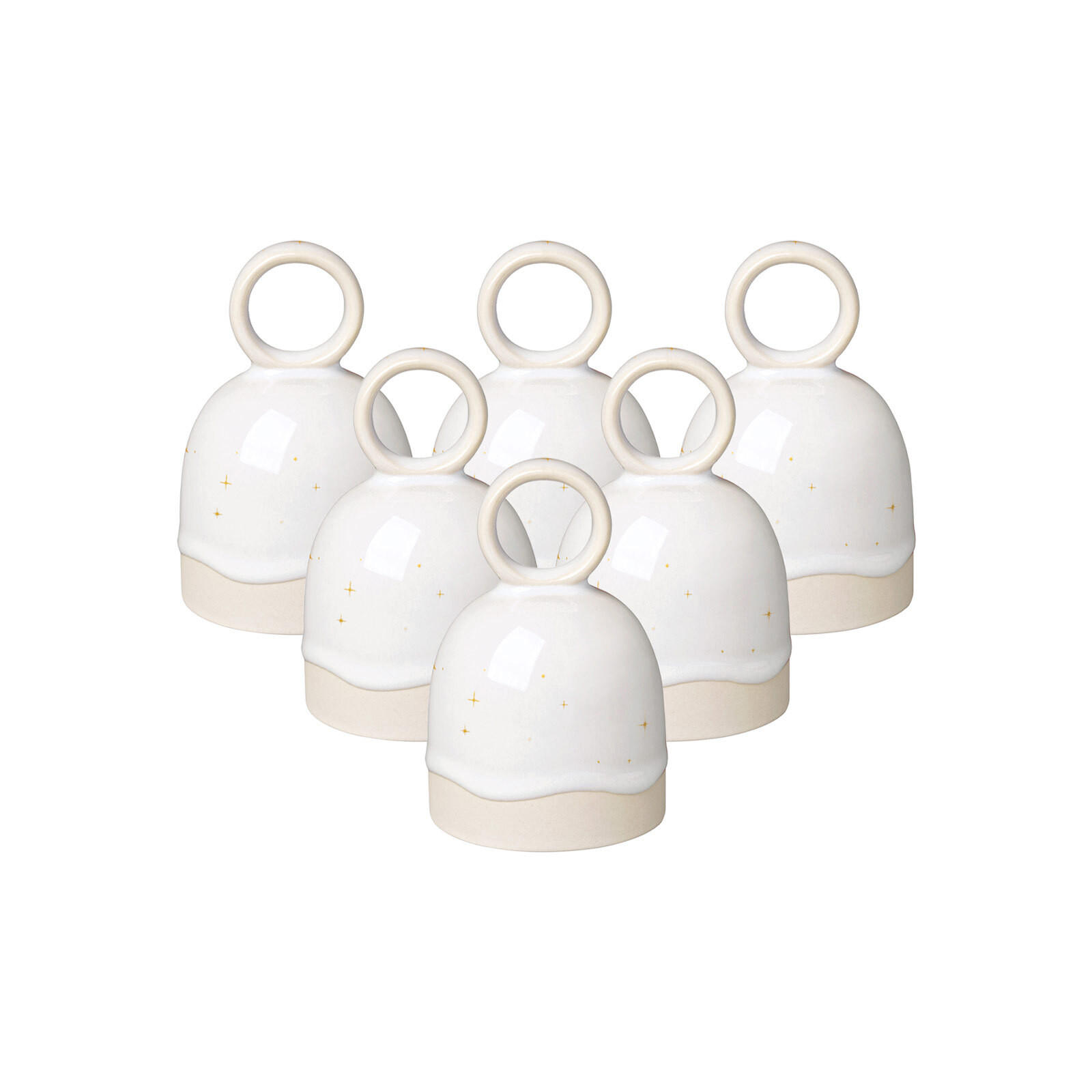 TISCHGLOCKEN Winter Glow beige ø 6,6 cm 6er Set - Beige, Keramik (6.6/9.9/6.6cm) - like.Villeroy & Boch