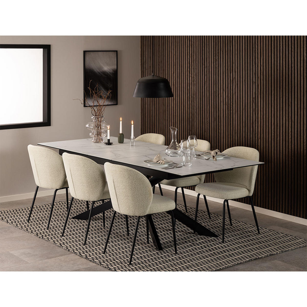 ESSTISCH, Irwine, Weiß, Glas, 240 x 100 x 76 cm - Weiß, Glas/Metall (100/240/76cm) - ebuy24