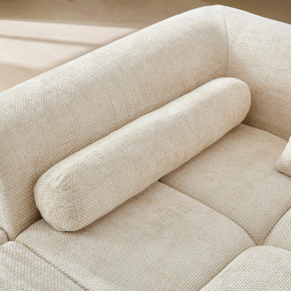ECKSOFA 263/132.5/68 cm Beige Chenille - Beige, Textil (263/132.5cm) - Oxeza