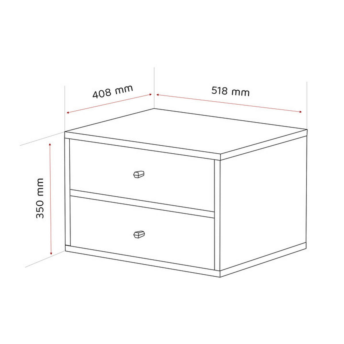 NACHTSCHRANK FLOW 52/41/35 cm Beige - Beige, Holzwerkstoff/Metall (52/35/41cm) - Idohome