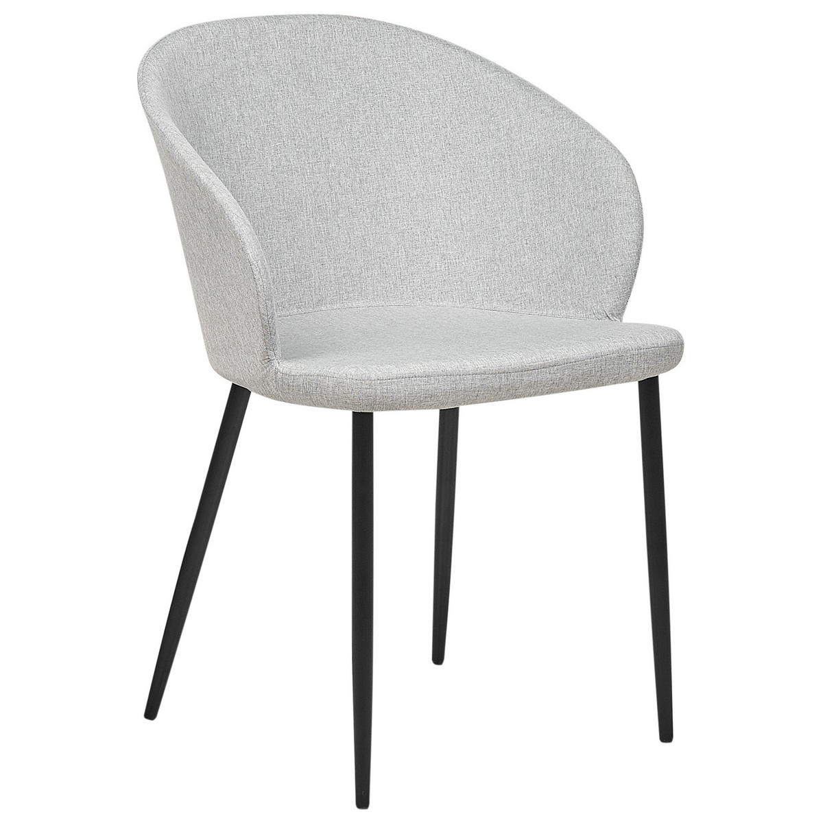 MATSTOL set om 2 ljusgrå/svart Mason - Svart/Grå, Textil (45/82/45cm) - Beliani