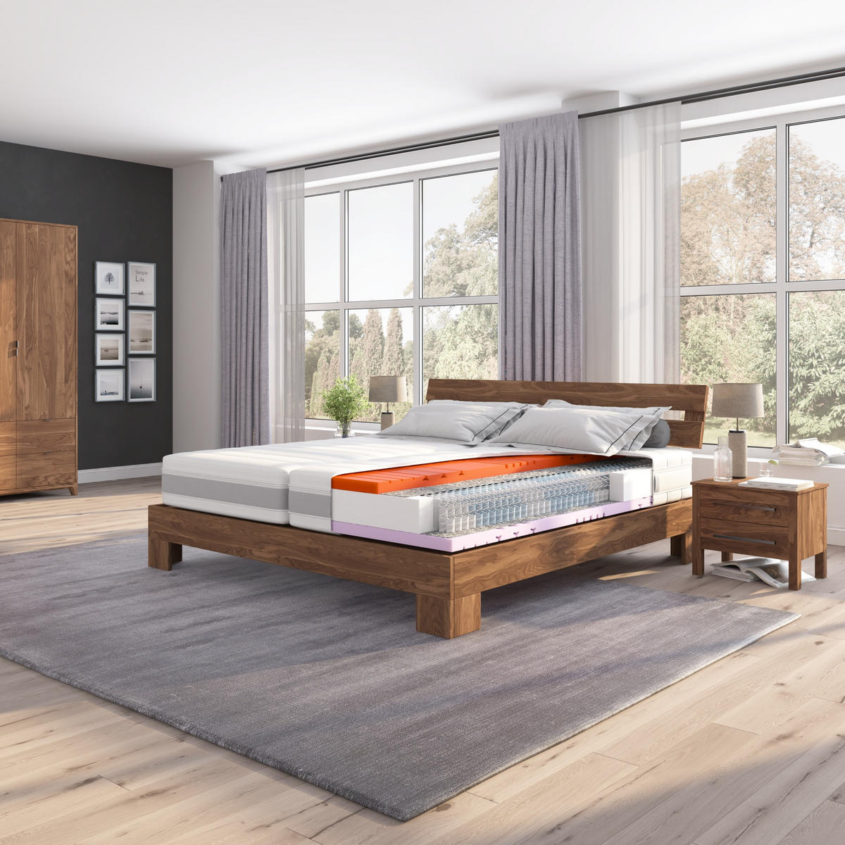 TASCHENFEDERKERN-MATRATZE "Sleep Balance TFK", H3/H4, 80 x 200 cm, Höhe: ca. 24 cm - Weiß, Textil (80/200cm) - Hn8 Schlafsysteme