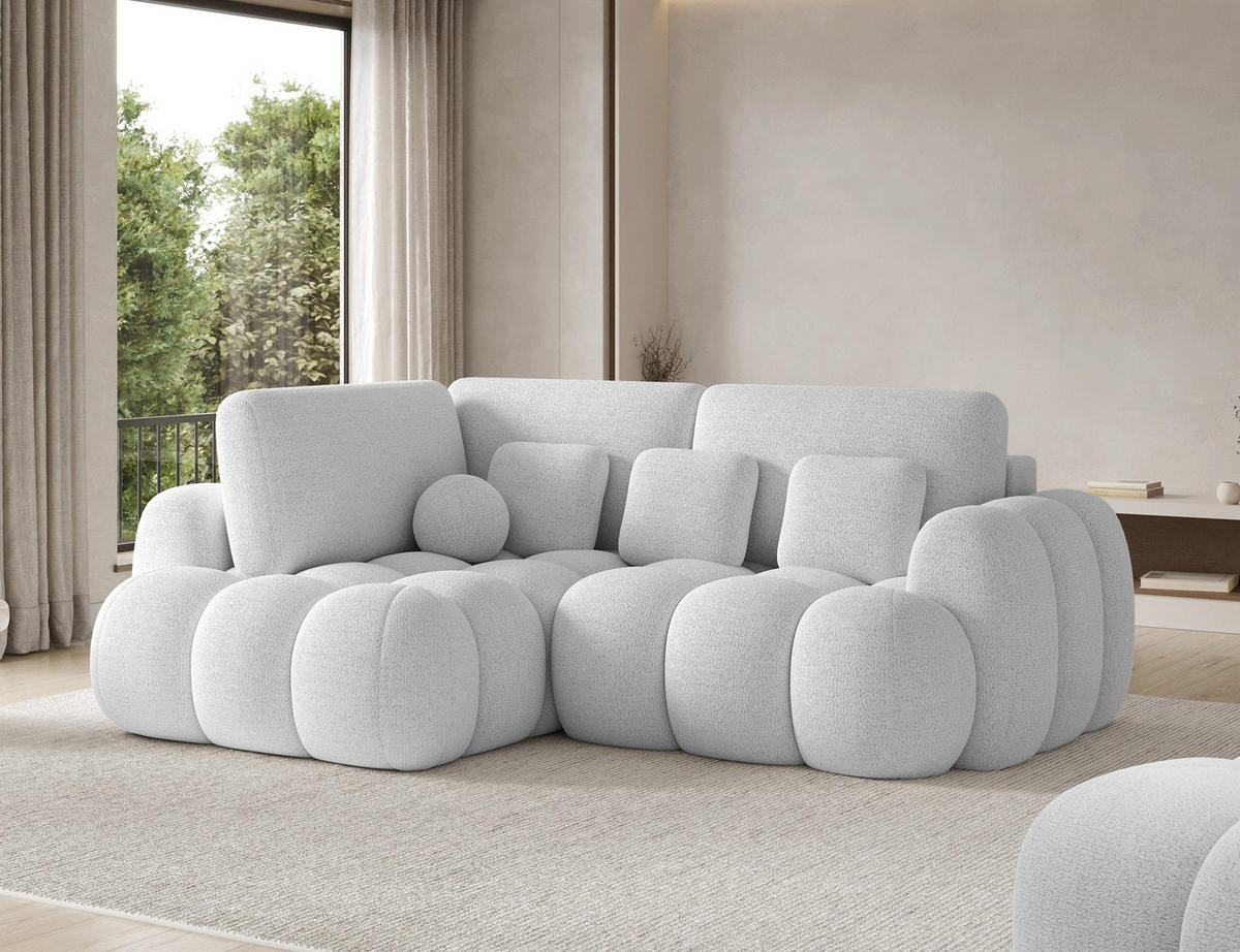 ECKSOFA COZION L-Form mit Schlaffunktion & Bettkasten – Modernes 3-Sitzer Sofa, HR-Kaltschaum, Wellenfederung, 267 × 165 cm - Schwarz/Weiß, Kunststoff (165/267cm) - Wohnideebilder