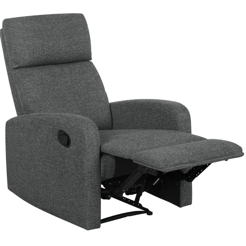 RELAXSESSEL Chenille-Stoff Polyester mit 145° verstellbarer Rückenlehne 63/91/98 cm Dunkelgrau - Dunkelgrau, Textil (63/98/91cm) - Redom