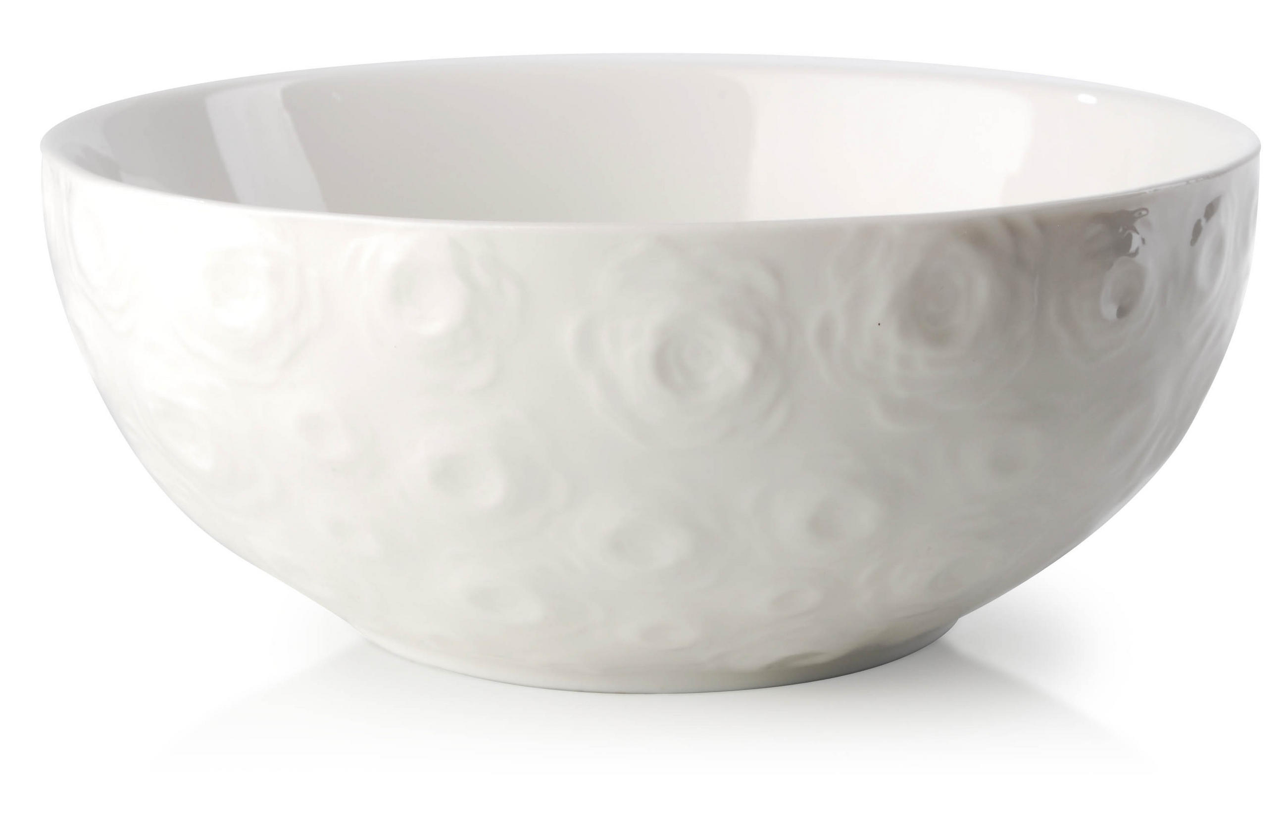 SCHALE Rose2 Weiß 16/16/6.5 cm Keramik - Weiß, Keramik (16cm) - Mondex