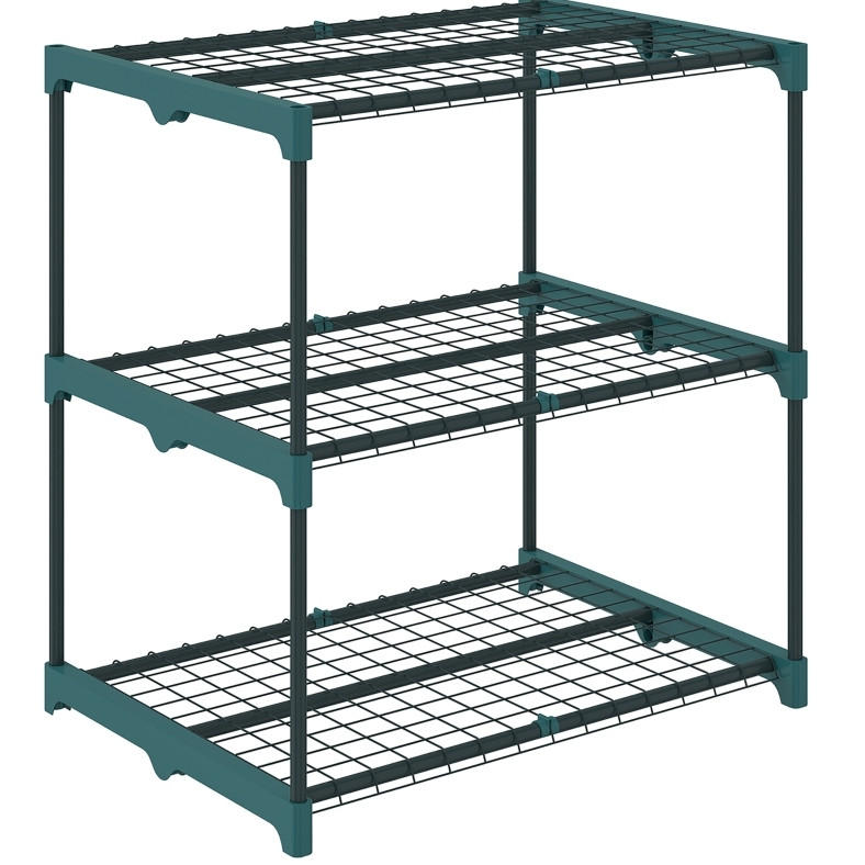 STANDREGAL 68/49/72 cm mit 3 Ebenen, rostbeständig und pflegeleicht, Dunkelgrün - Dunkelgrün, Kunststoff (68/72/49cm) - Redom