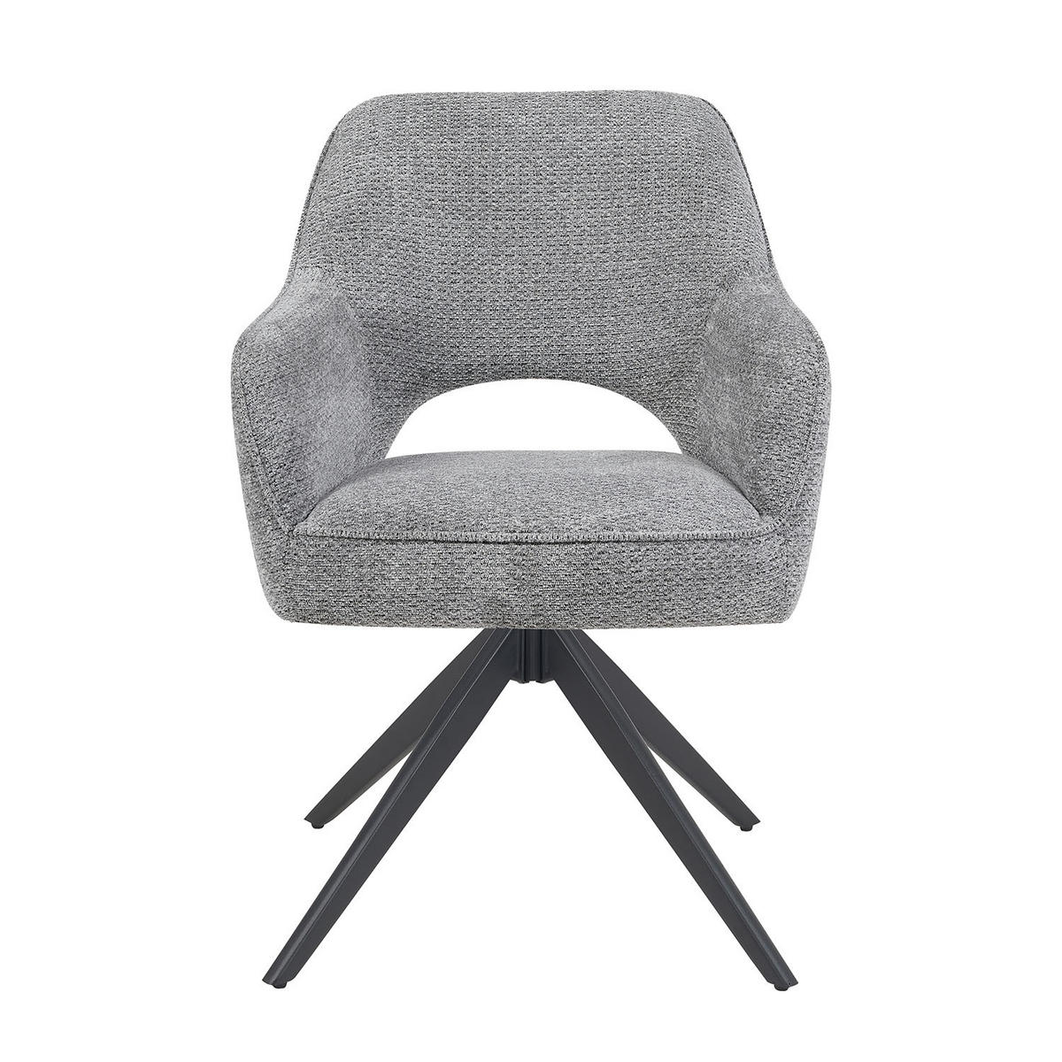 DREHSTUHL Mika-Nils 2er-Set - Dunkelgrau/Schwarz, Textil/Metall (60/87/65cm) - DUBI Möbel