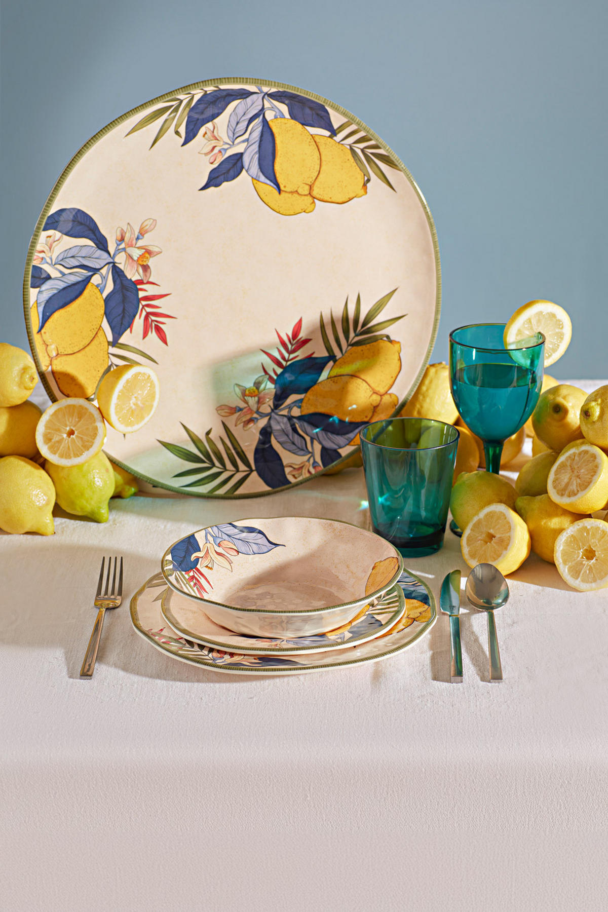 GESCHIRRSET 8-teilig Limu Melamin - Multicolor, Kunststoff (35/3/35cm) - Rose & Tulipani