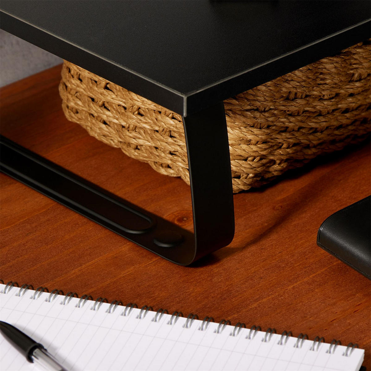 MONITORSTÄNDER STANFORD - Schwarz, Holzwerkstoff/Metall (26/60/12cm) - IDIMEX