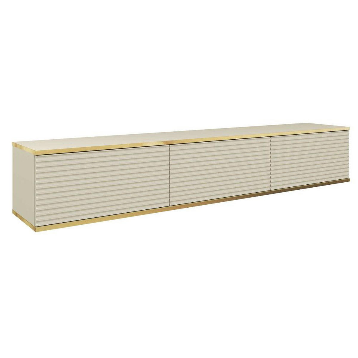 TV-HÄNGEBOARD Mucalma Beige mit geriffelten Fronten 175 cm - Beige, Holzwerkstoff (175/30/32cm) - Selsey