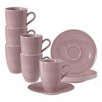 HENKELBECHER MIT UNTERTASSEN Beat Color Glaze Altrosa 350 ml 6er Set - Altrosa, Keramik (16.7/12.8/16.7cm) - Seltmann Weiden