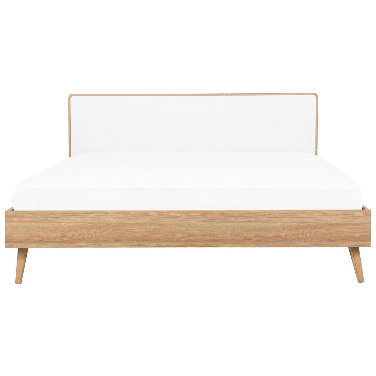 BETT mit LED 180x200 cm Heller Holzfarbton Serris - Hellbraun, Holzwerkstoff (180/200cm) - Beliani