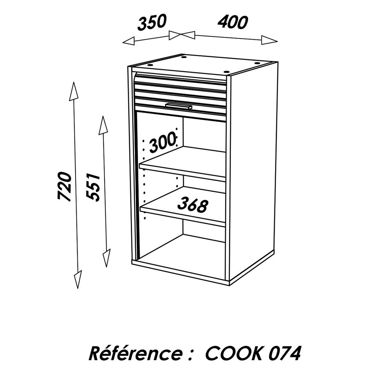 KÜCHENOBERSCHRANK 35/40/72 cm - Alufarben, Holzwerkstoff (40/72/35cm) - Simmob
