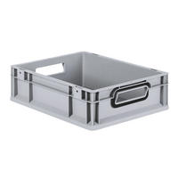EUROBOX NextGen Color 12x30x40 cm 11 Liter Griffe schwarz offen, Grau - Schwarz/Grau, Kunststoff (30/12/40cm) - PROREGAL