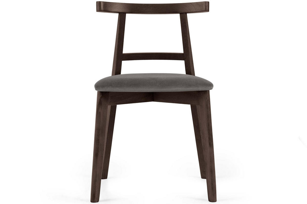 ESSTISCHSTÜHLE LILIO 2 St Vintage, Grau / dunkelbraun - Dunkelbraun/Grau, Holz/Textil (47/76/45cm) - KONSIMO®
