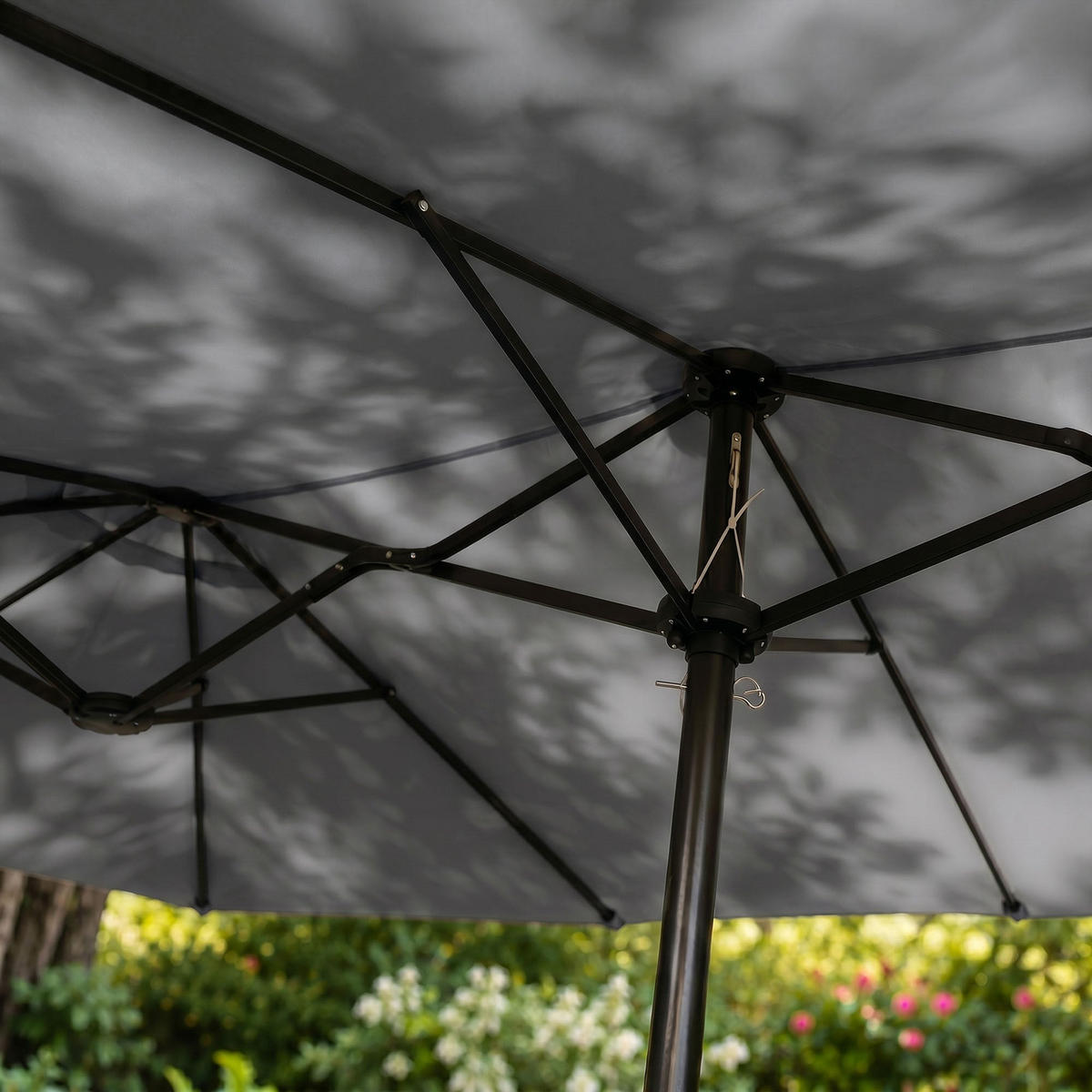 SONNENSCHRIM Grau 245/460 cm - Schwarz/Grau, Metall (460/270cm) - Akord