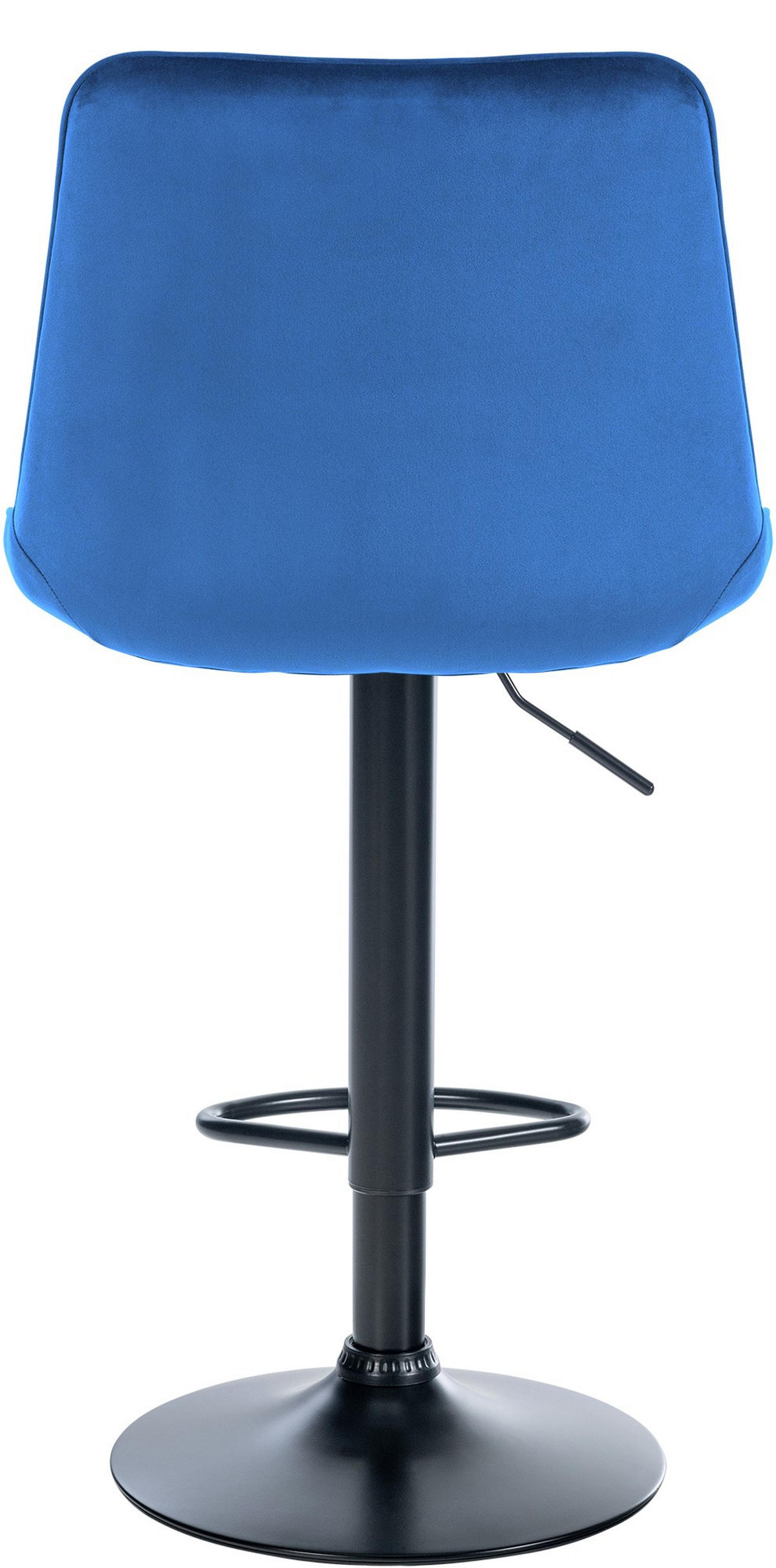 BARHOCKER RIO Blau Samt Schwarz - Blau, Textil/Metall (49.5/91/50cm) - DELUKE