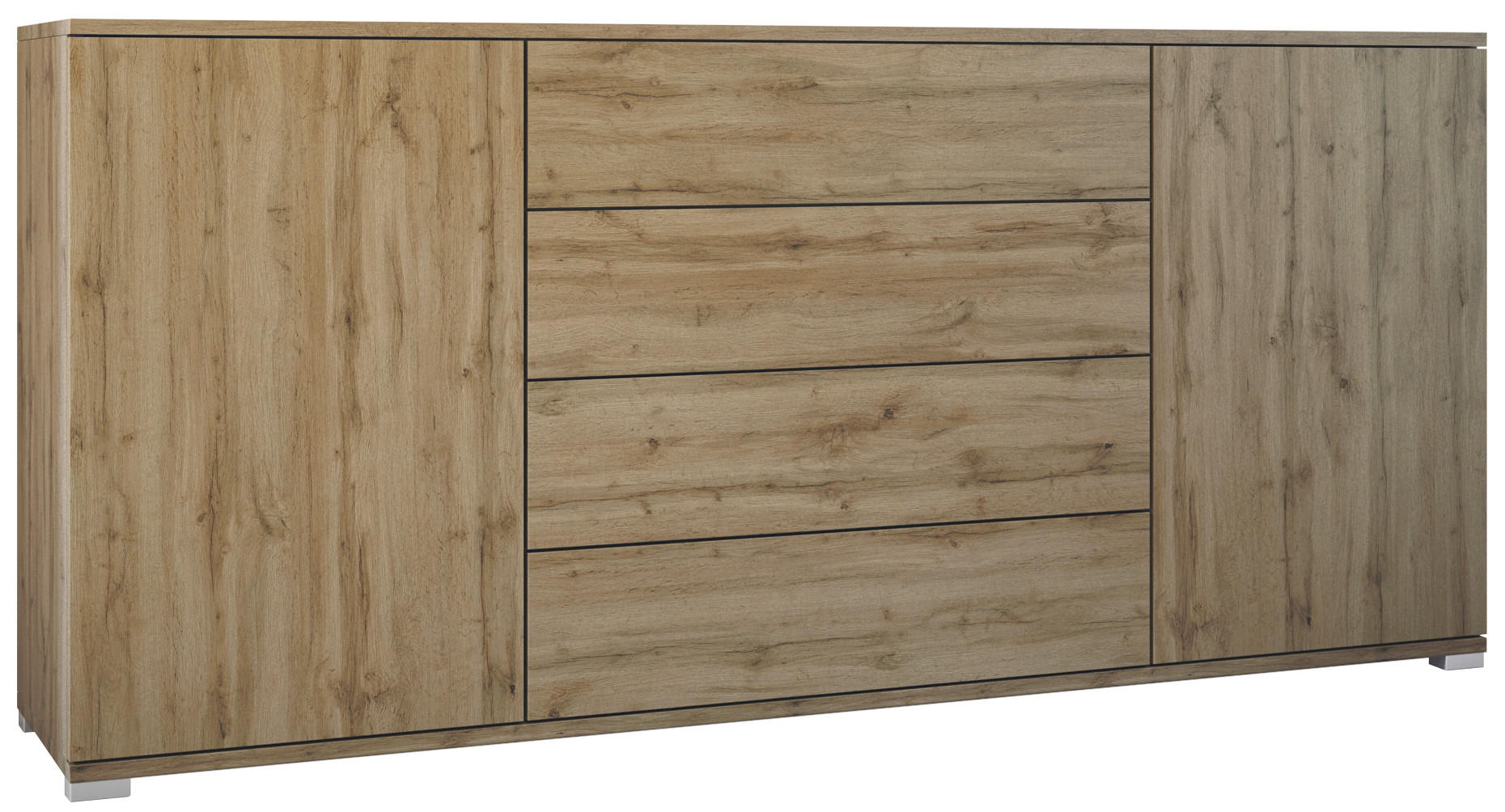 SIDEBOARD Santo Eiche Evoke - Eiche San Remo, Holzwerkstoff (166.5/75.5/35cm) - Vladon