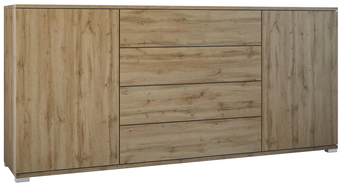 SIDEBOARD Santo Eiche Evoke - Eiche San Remo, Holzwerkstoff (166.5/75.5/35cm) - Vladon