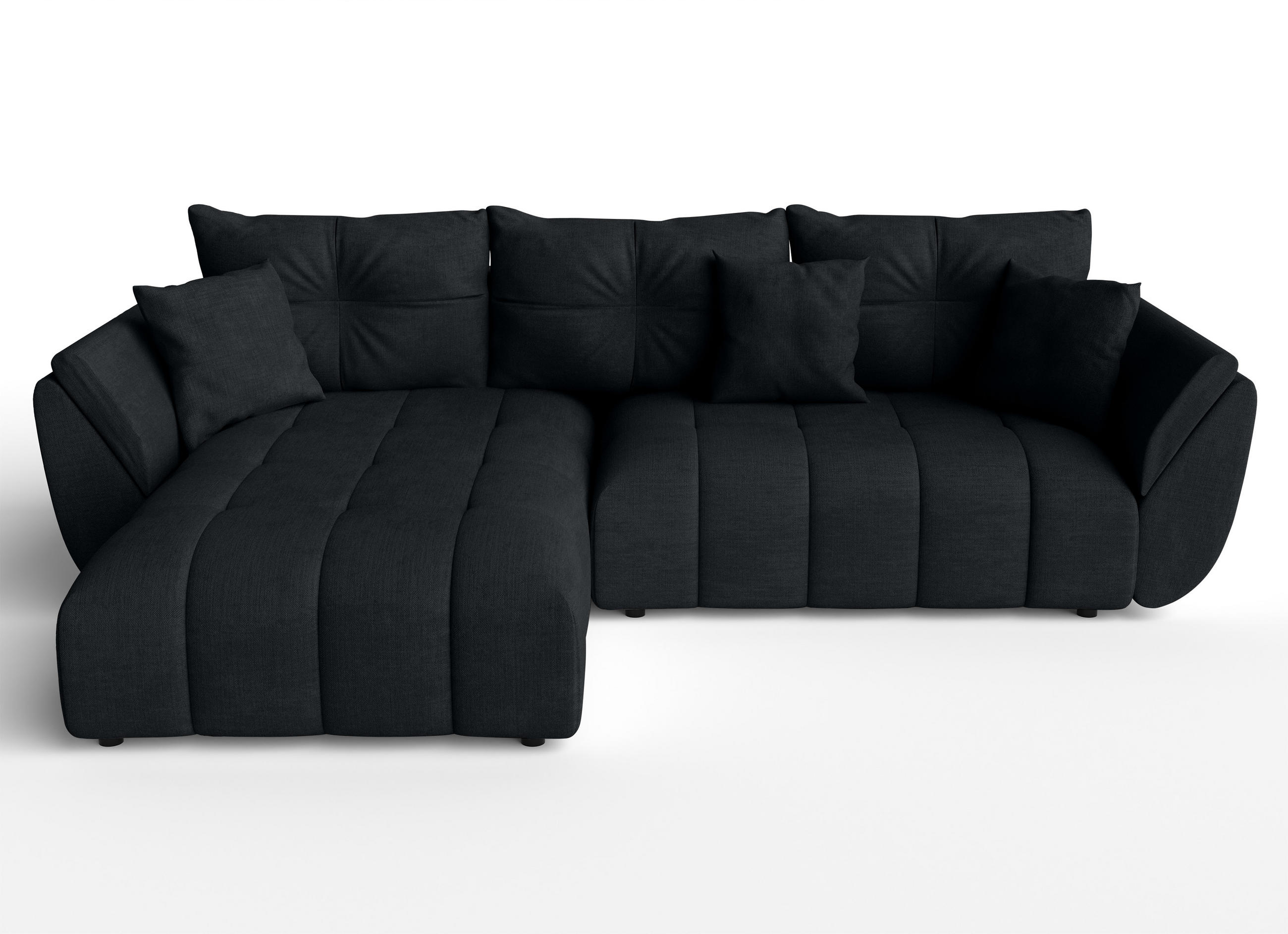 ECKSOFA L Form Verciani Schwarz 266/190/91 cm mit Schlaffunktion - Schwarz, Kunststoff/Textil (266/190cm) - AX Living