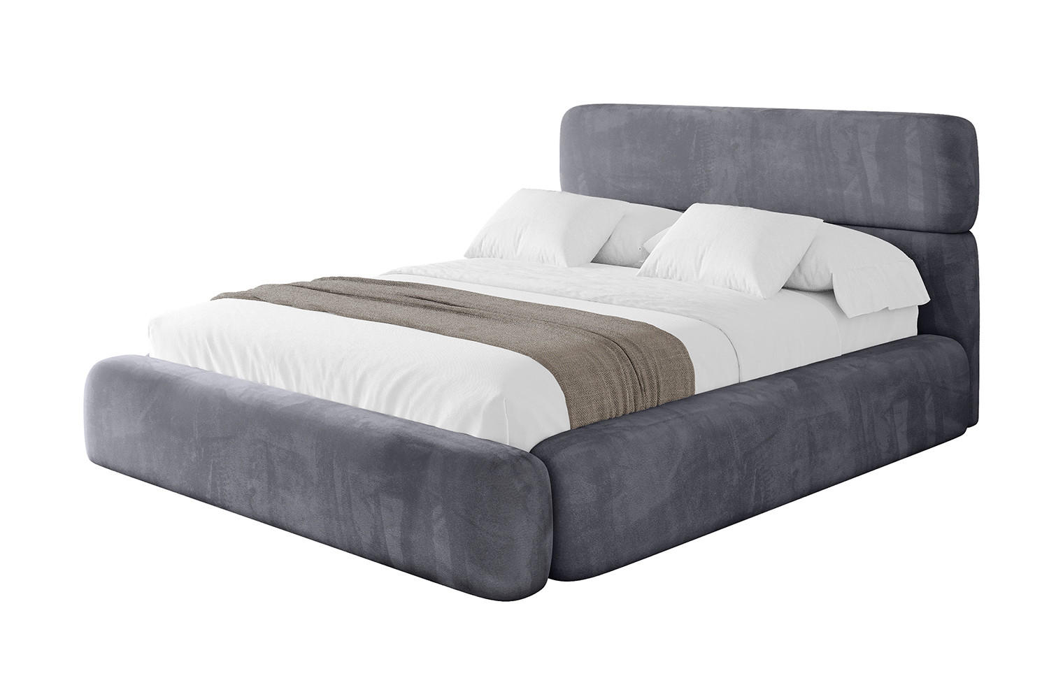 POLSTERBETT mit Bettkasten und Lattenrost, Boxbett ohne Matratze - ENORA 200x200 Dunkelgrau - Dunkelgrau, Holzwerkstoff/Textil (200/200cm) - ALTDECOR