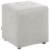 POUF Stoff Hellgrau Kansas - Hellgrau, Textil (38/39/38cm) - Beliani