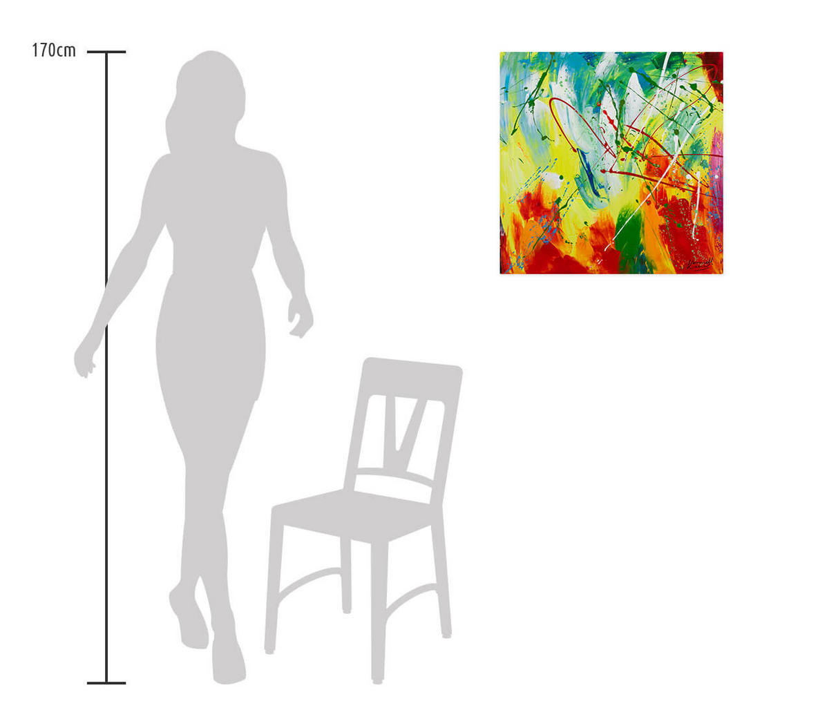 ÖLGEMÄLDE 60/60 cm - Multicolor, Holz/Textil (60/60cm) - KUNSTLOFT