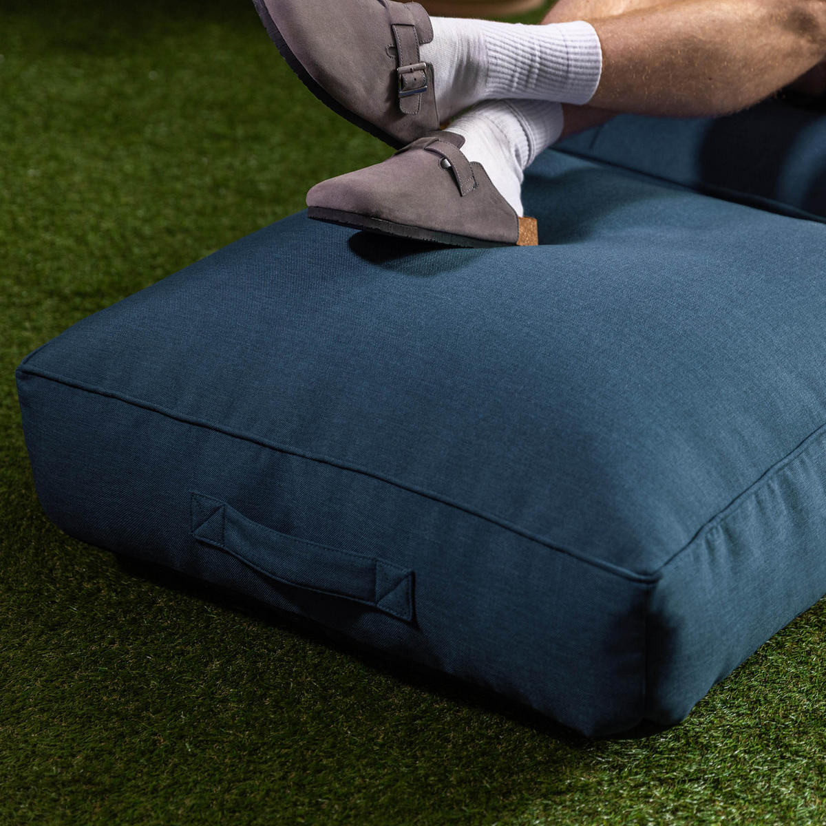 SITZSACK Outdoor mit Bodenkissen Nova - Blau, Textil (84/68/180cm) - icon