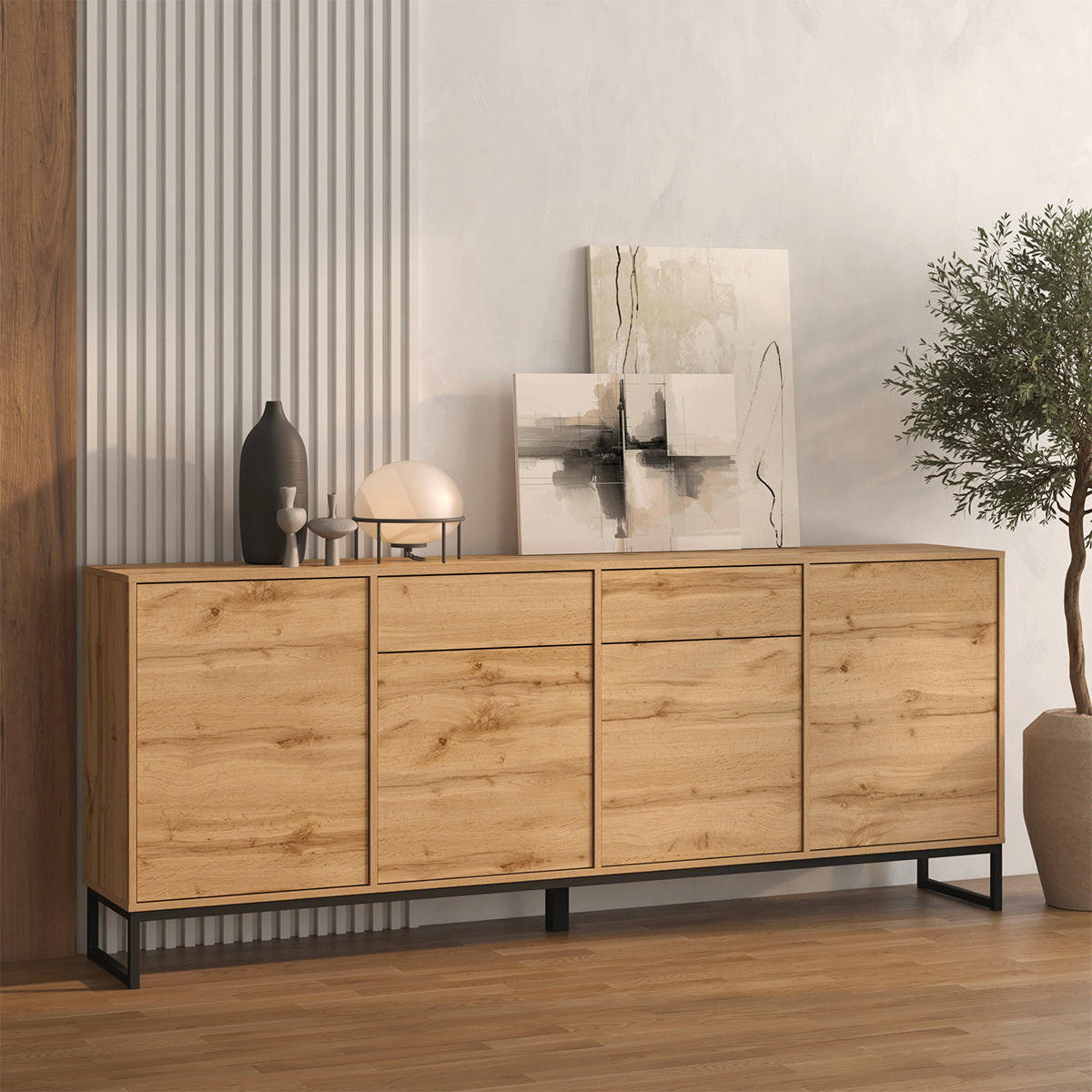SIDEBOARD Loa Dřevo - hnědá, kompozitní dřevo (208.5/83.5/36.5cm) - Petits-meubles