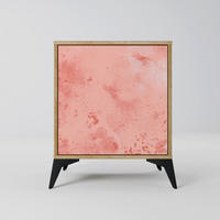 SIDEBOARD CRANE DANCE, Eichefarben, 57,5x42x70,5 cm, Schwarze Metall-Sternfüße - Eichefarben/Multicolor, Holzwerkstoff/Metall (57.5/70.5/42cm) - SpaceRebels