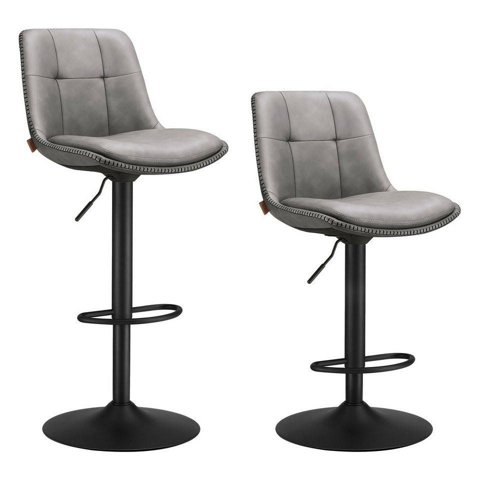 BARHOCKER Megan (2er Set) - Grau, Leder (48/112/43cm) - VASAGLE