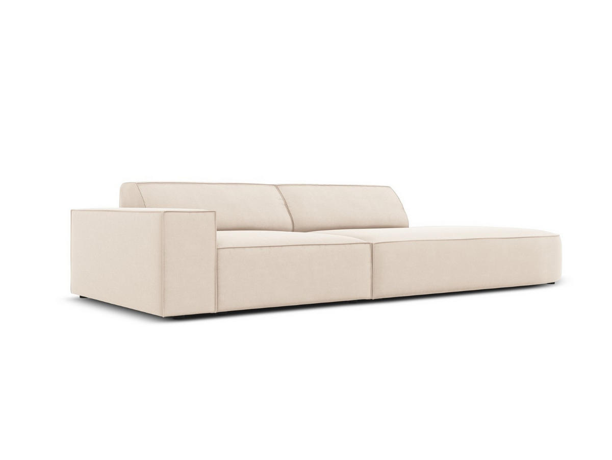 RECHTES-SOFA Jodie aus Samt leichtes beige 3 Sitzplätze - Beige, Textil (102/70/262cm) - Micadoni