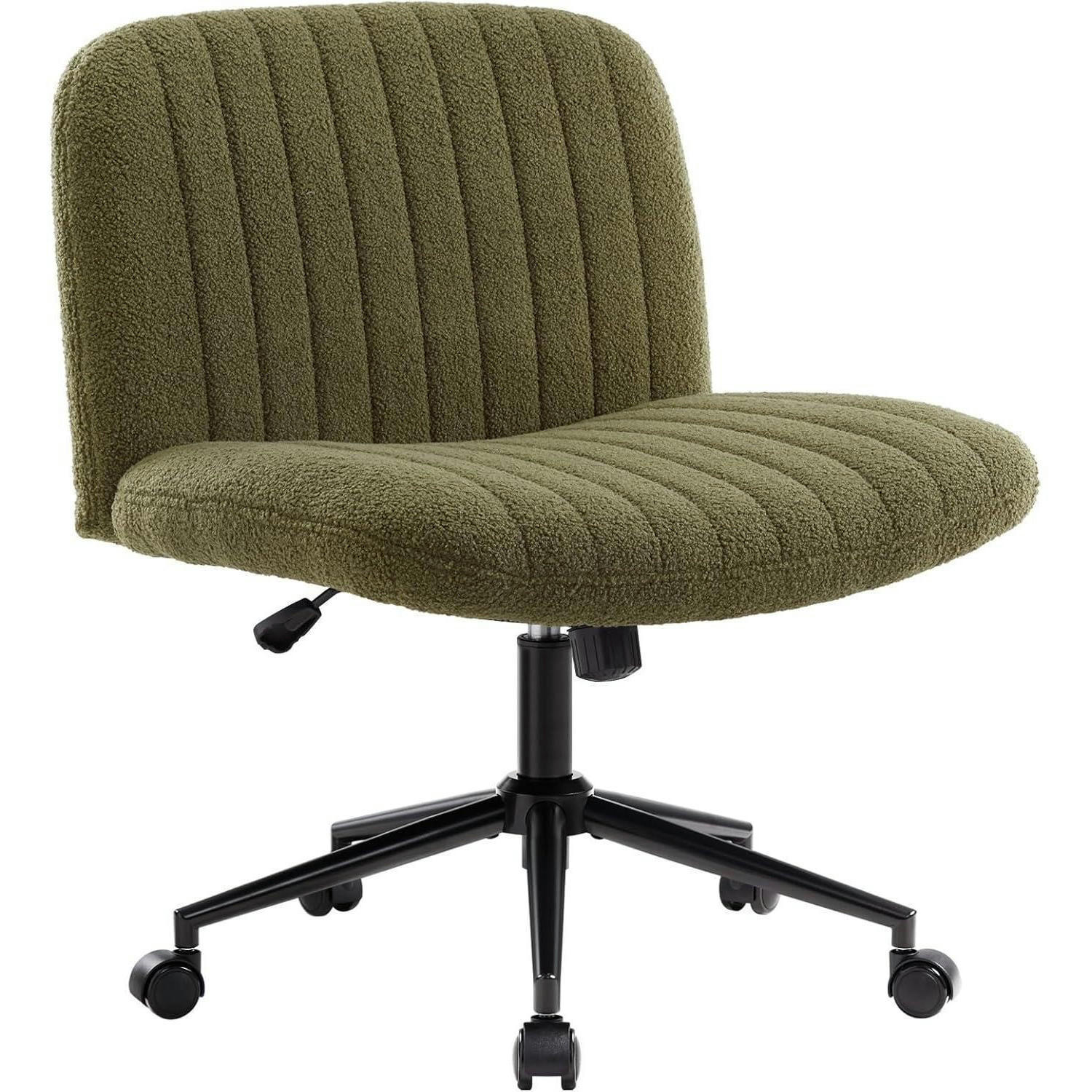 BÜROSTUHL Teddy Stoff Grün mit Rollen - Grün, Textil (64/96/49.5cm)