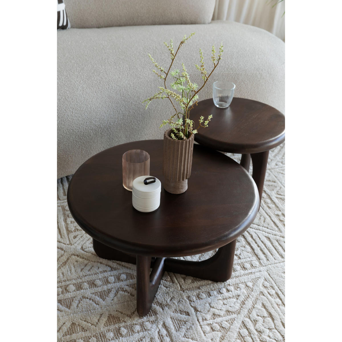COUCHTISCH Jani Rund 60 cm Dunkelbraun - Braun, Holz (60/60/35cm) - Housecraft Living