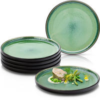 SPEISETELLER SET GREENWICH - 6 teilig aus Steingut - Grün, Stein (27/27/6.3cm) - Sänger