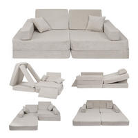 KINDERSOFA, Angelove, Cordsamt, Grau - Grau, Textil (160/24/80cm) - MeowBaby