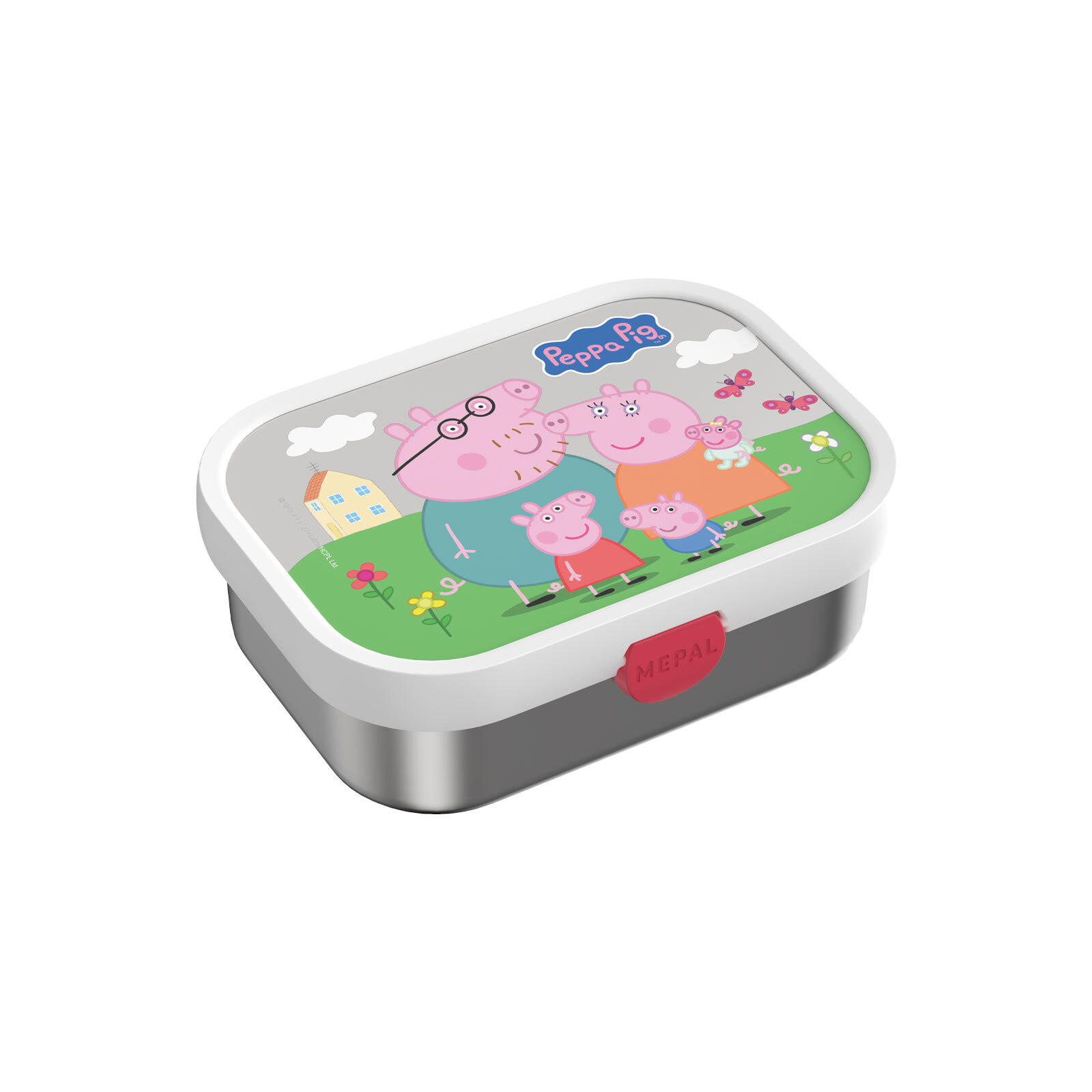 EDELSTAHL-BROTDOSE MIT GABEL Campus Peppa Pig 18 x 13 cm - Rosa, Kunststoff/Metall (13.2/6.1/17.8cm) - Mepal
