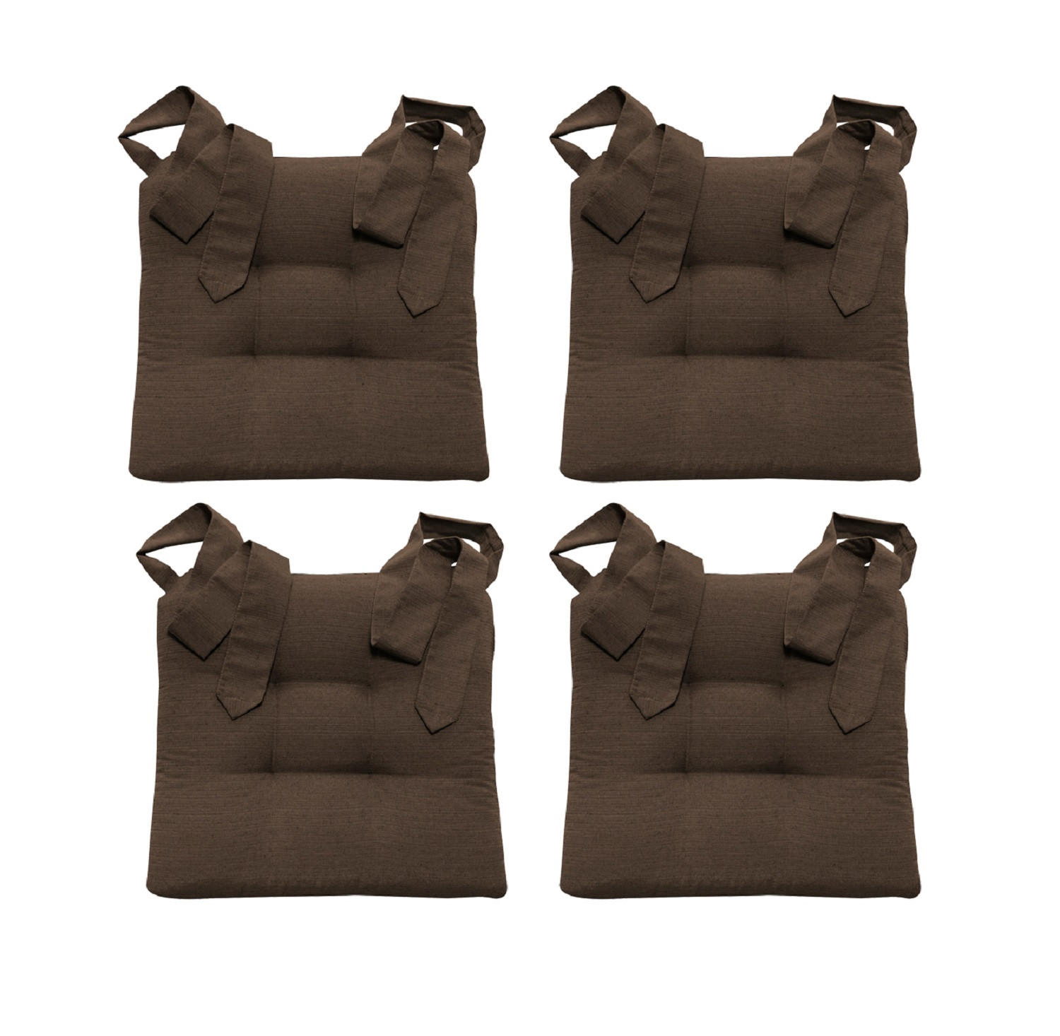 STUHLKISSEN Fino mit Schleifenband braun 4er Set - Braun, Textil (46/42/7cm) - Magma Heimtexx