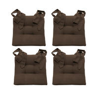 STUHLKISSEN Fino mit Schleifenband braun 4er Set - Braun, Textil (46/42/7cm) - Magma Heimtexx