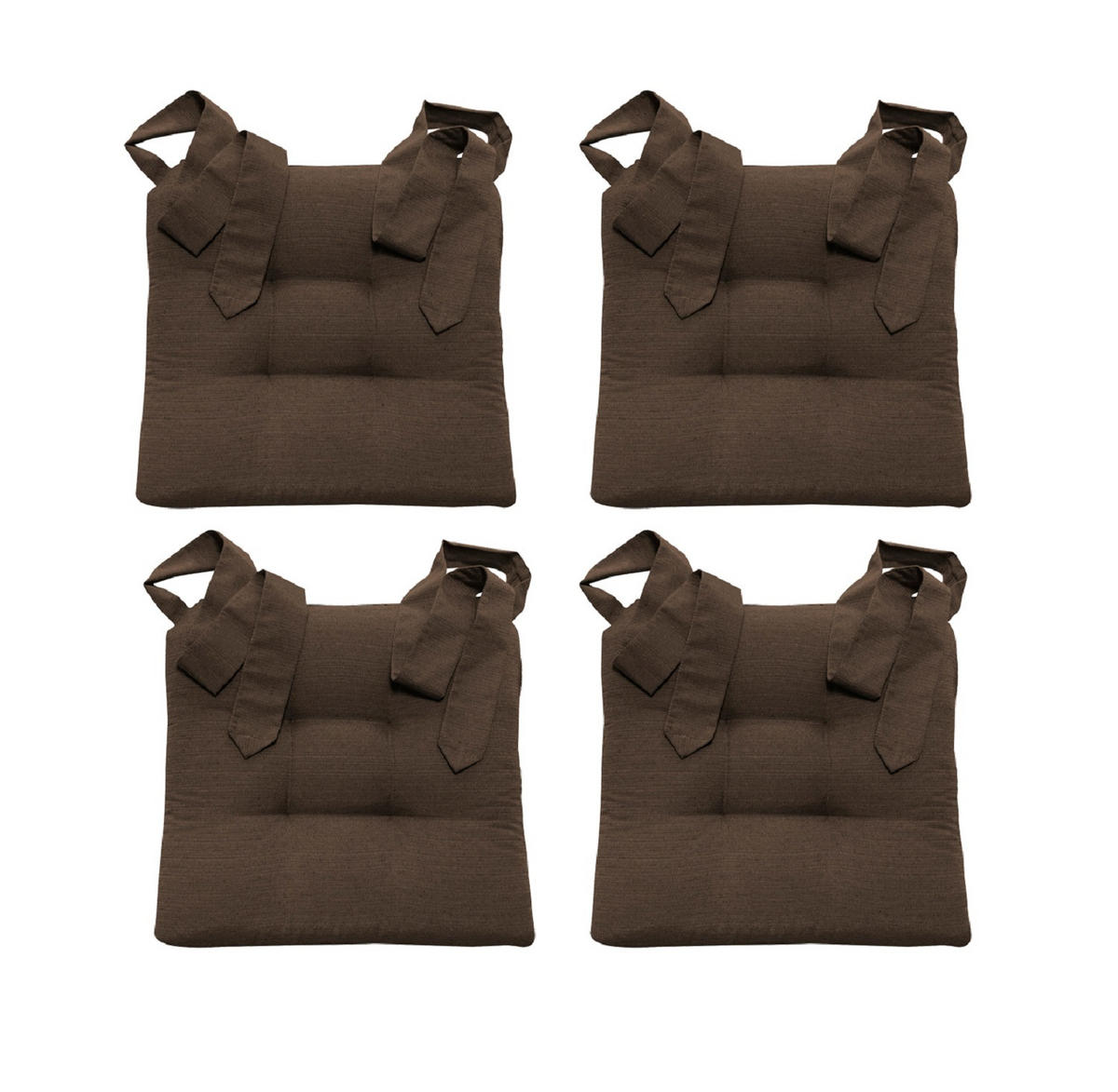 STUHLKISSEN Fino mit Schleifenband braun 4er Set - Braun, Textil (46/42/7cm) - Magma Heimtexx