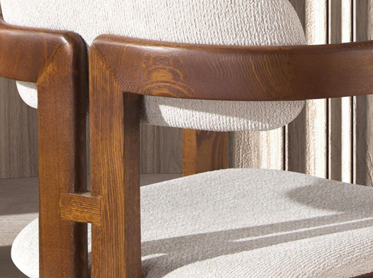 STUHL Stuhl aus cremefarbenem Stoff 57/51/75 cm - Ecru/Beige, Holz/Holzwerkstoff (57/75/51cm) - ANGEL CERDA