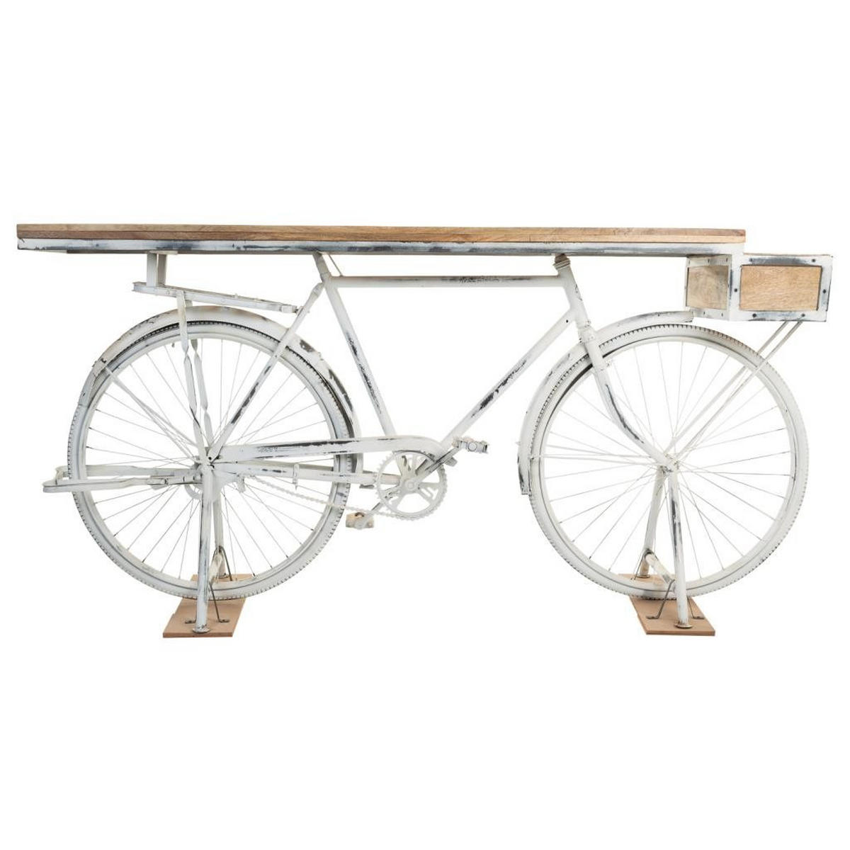 KONSOLE aus Holz und Metall 198x50x90 cm - Weiß, Metall (50/198/90cm) - Wanderlust