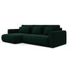 ECKSOFA mit Schlaffunktion Samt Stoff Grün - Dunkelgrün/Schwarz, Kunststoff/Textil (149/278cm) - Makamii