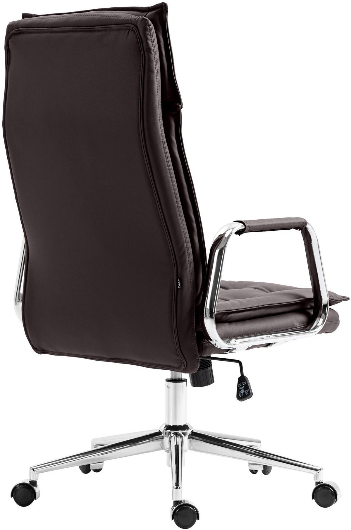 BÜROSTUHL Ronix Echtleder braun - Chromfarben/Braun, Leder/Metall (60/120/65cm) - TPFLiving